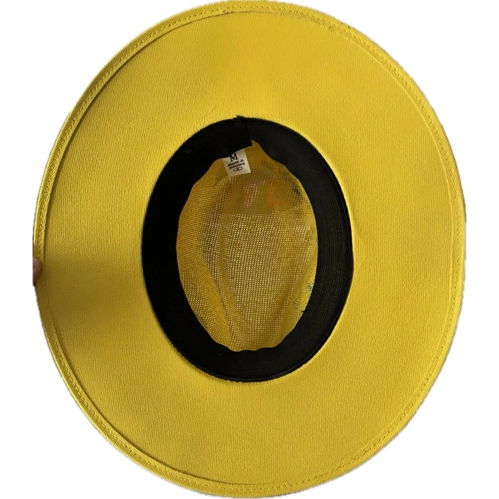 Mexican Hand Painted Yellow and Blue Floral Hat - Picture 7 of 7